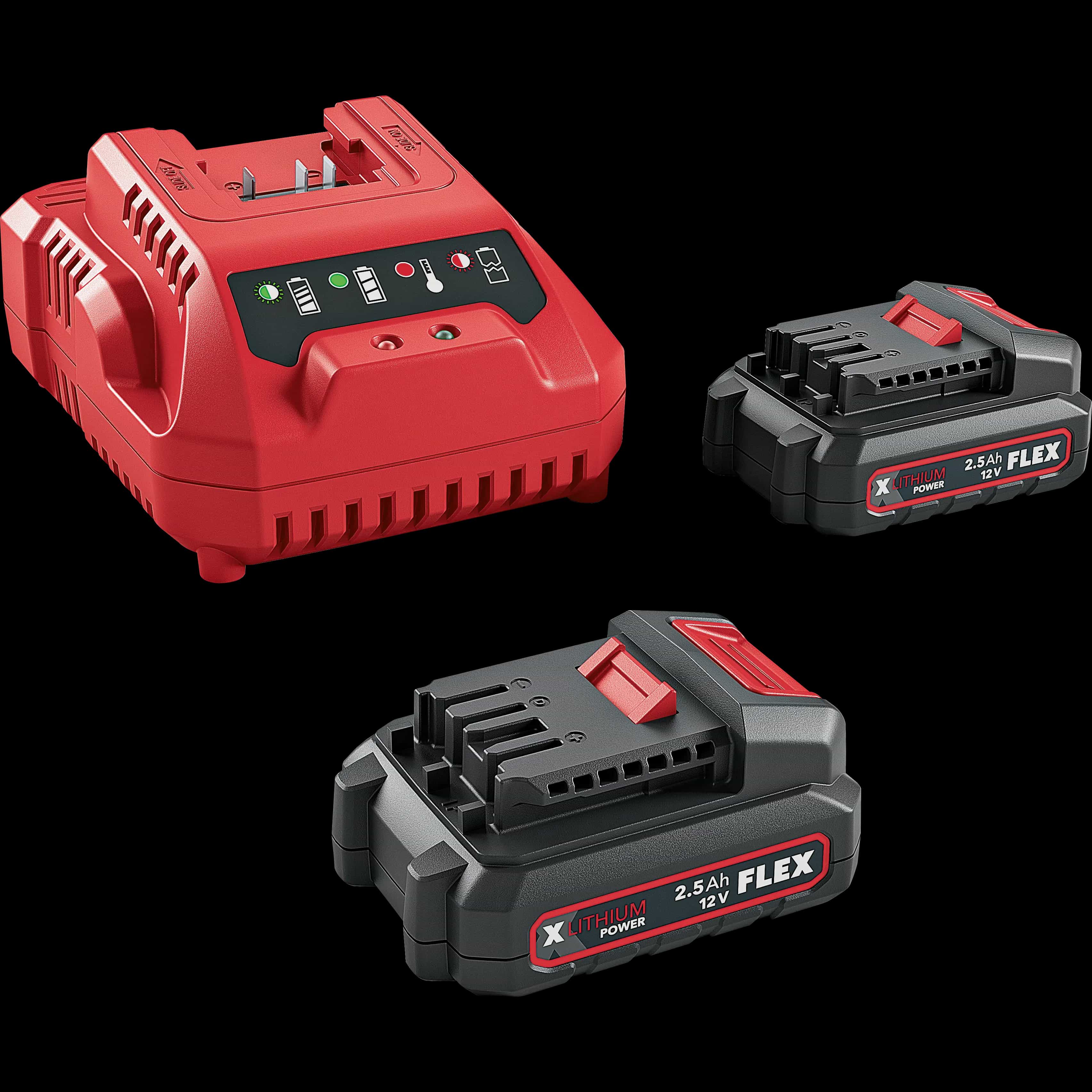 Power 12-22 0 12.0 V charger and two 2.5 Ah Li battery packs