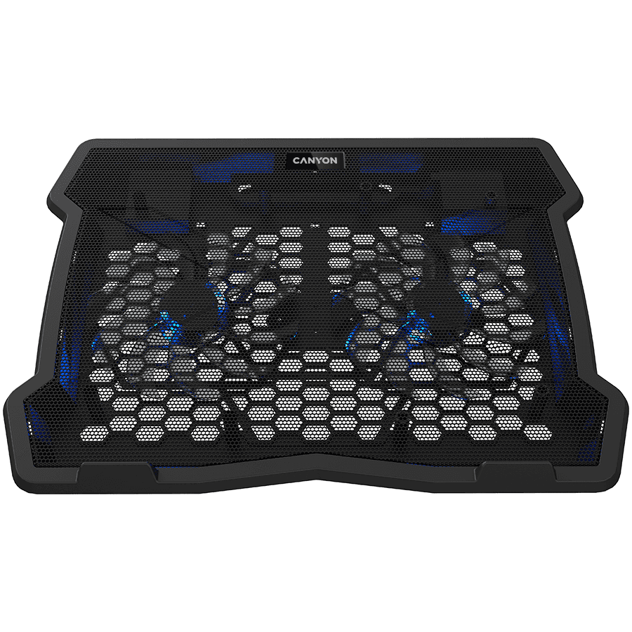 CANYON NS03, Cooling stand dual-fan with 2x2.0 USB hub, support up to 10”-15.6” laptop, ABS plastic and iron, Fans dimension:125*125*15mm(2pcs), DC 5V, fan speed: 800-1000RPM, size:340*265*30mm, 435g