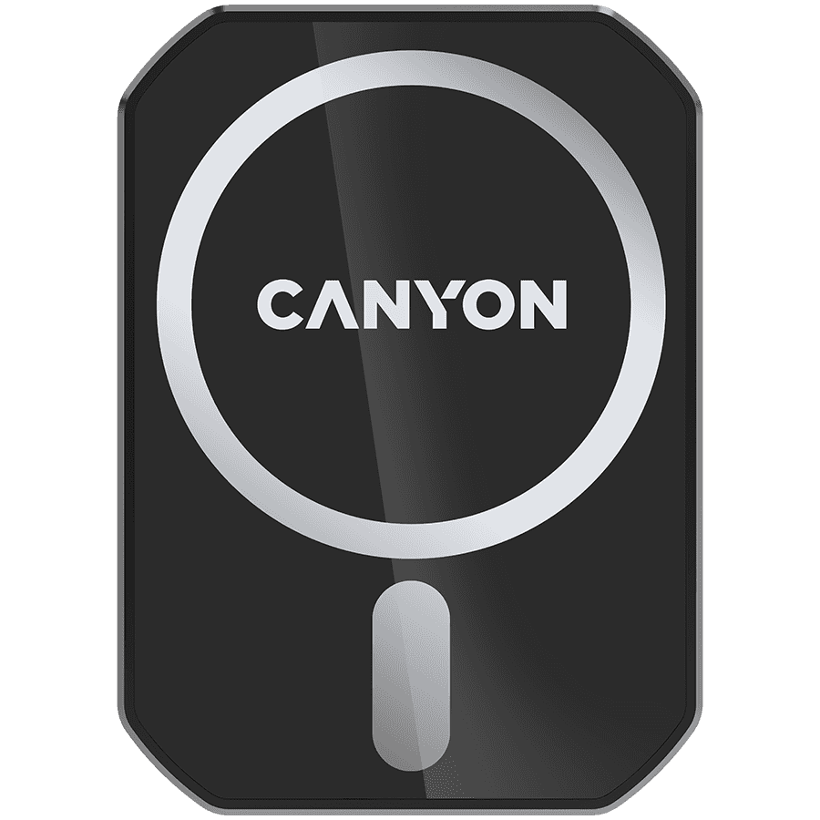 CANYON CH-15, Magnetic car holder and wireless charger, C-15-01, 15W，Input: USB-C: 5V/2A, 9V/3A;Output: 5W, 7.5W, 10W, 15W;83*60*8.15mm,0.147kg,