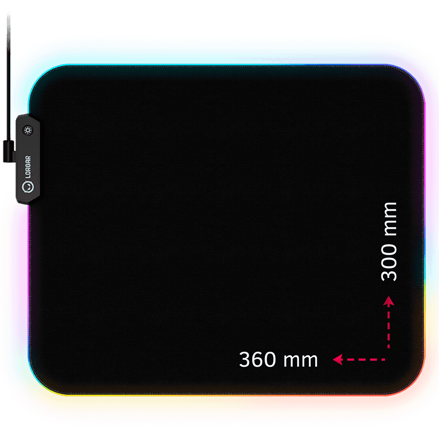 Lorgar Steller 913, Gaming mouse pad, High-speed surface, anti-slip rubber base, RGB backlight, USB connection, Lorgar WP Gameware support, size: 360mm x 300mm x 3mm, weight 0.250kg