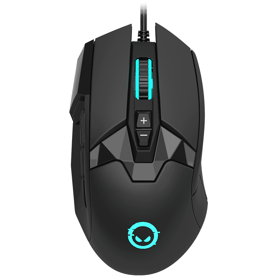 LORGAR Stricter 579, gaming mouse, 9 programmable buttons, Pixart PMW3336 sensor, DPI up to 12 000, 50 million clicks buttons lifespan, 2 switches, built-in display, 1.8m USB soft silicone cable, Matt UV coating with glossy parts and RGB lights with 4 LED flowing modes, size: 131*72*41mm, 0.127kg,