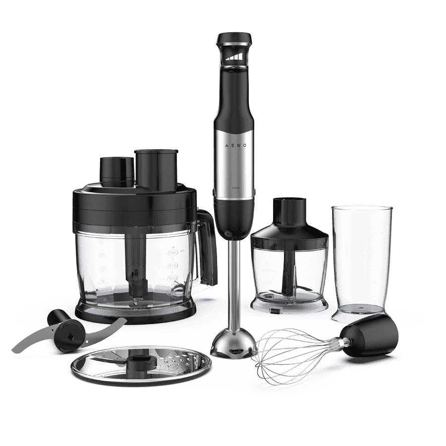 AENO Hand Blender HB3: 1000W, Smooth speed control, 0.5L Chopper, 2L Food processor, Whisk, 0,6L Measuring jar