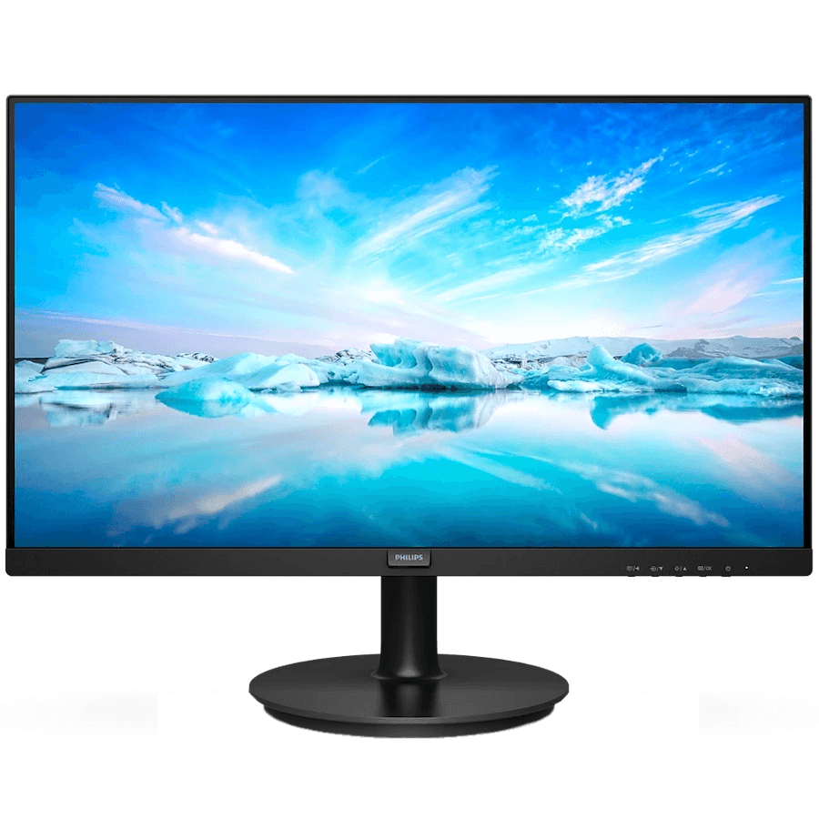 Philips Monitor 21,5" VA Panel, 1920x1080 @ 100hz, VGA, HDMI, Cables incl, LowBlue, Flicker-Free, VESA, 3 Year Warranty