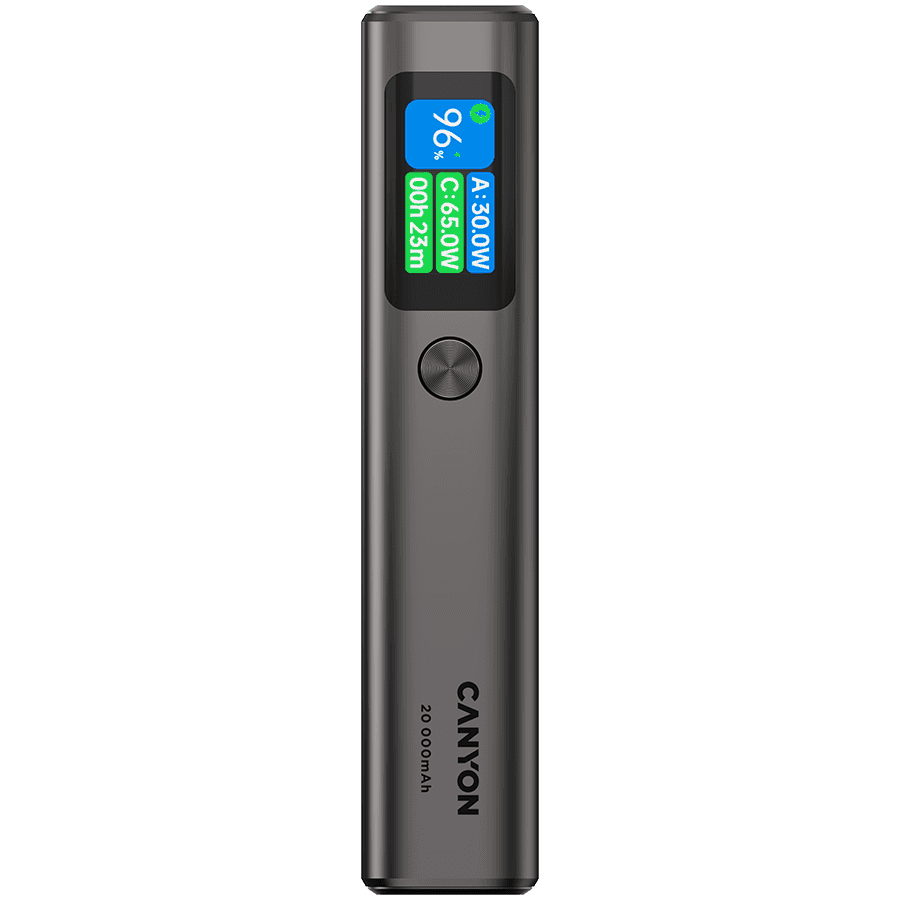 CANYON power bank OnPower 230 TFT 20000 mAh PD130W Dark