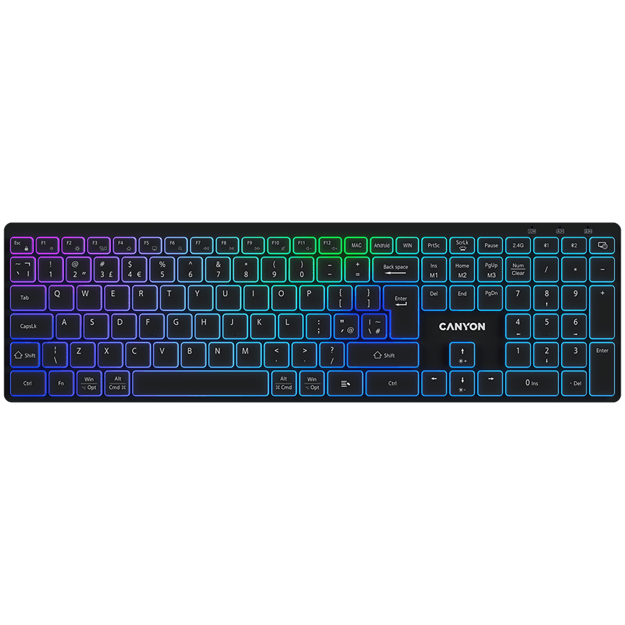 CANYON keyboard HKB-W11 UK/US RGB Dual Mode Wireless