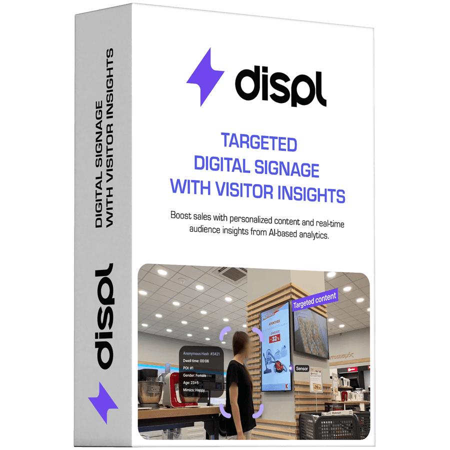 Displ, Targeted Digital Signage with Visitors Insights, 1 year license