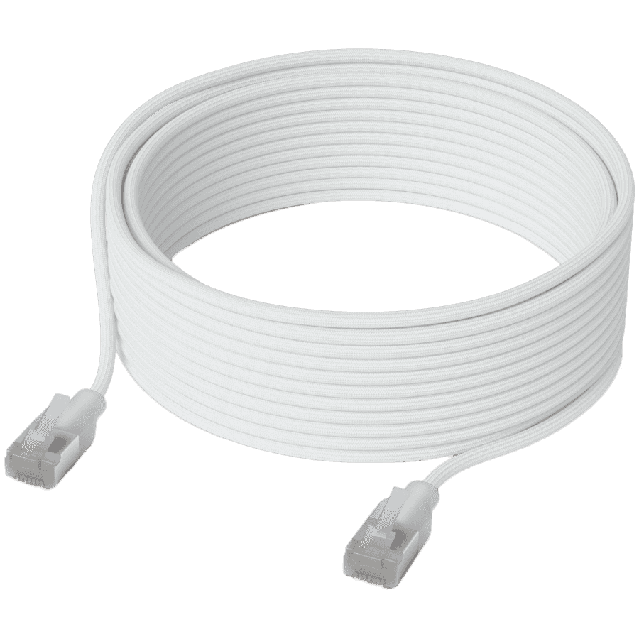 Ubiquiti UniFi UACC-Cable-Patch-EL-C6A-8M-W Premium Patch Cable Ultra-thin braided, designed and optimized for 10 GbE networking, RJ45