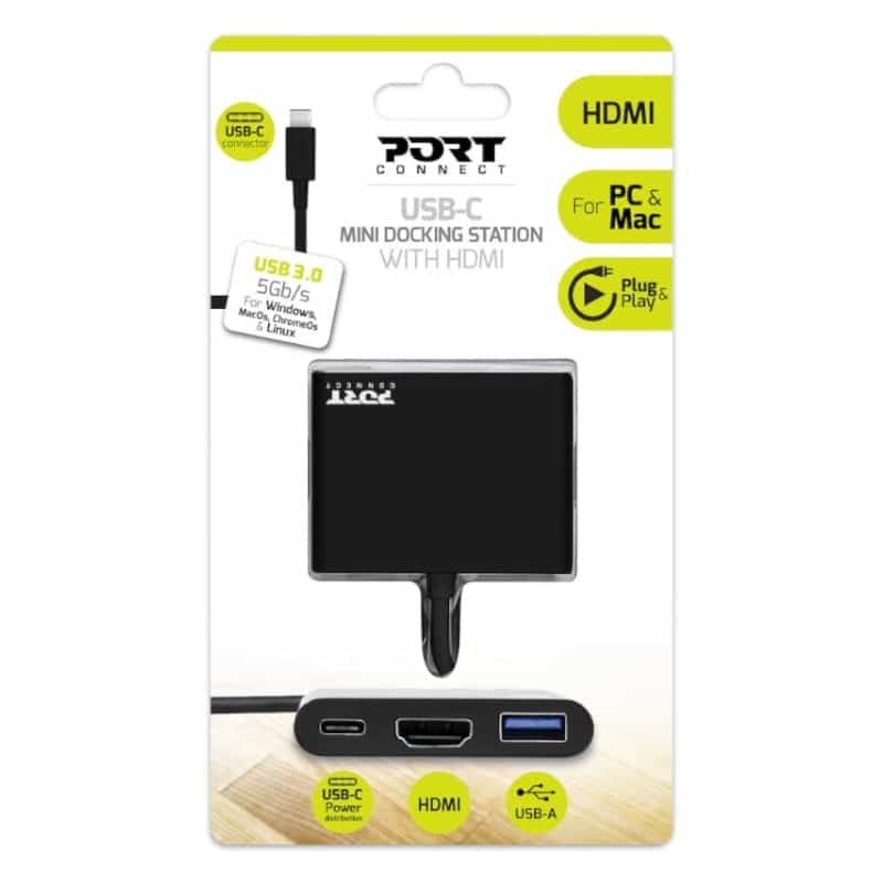 Port USB Type-C to 1 x HDMI|1 x USB3.0|1 x Type-C 60W PD Dock