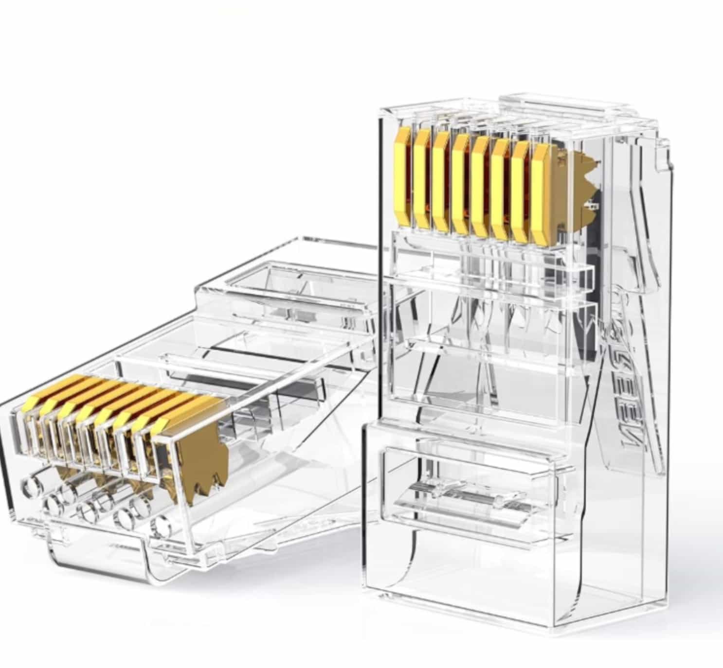 UGREEN Cat6 RJ45 Modular Plugs (50 Pcs)–Transparent with Contacts