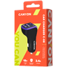 CANYON C-08, Universal 3xUSB car adapter, Input 12V-24V, Output DC USB-A 5V/2.4A(Max) + Type-C PD 18W, with Smart IC, +Purple with rubber coating, 71*39*26.2mm, 0.028kg image 4