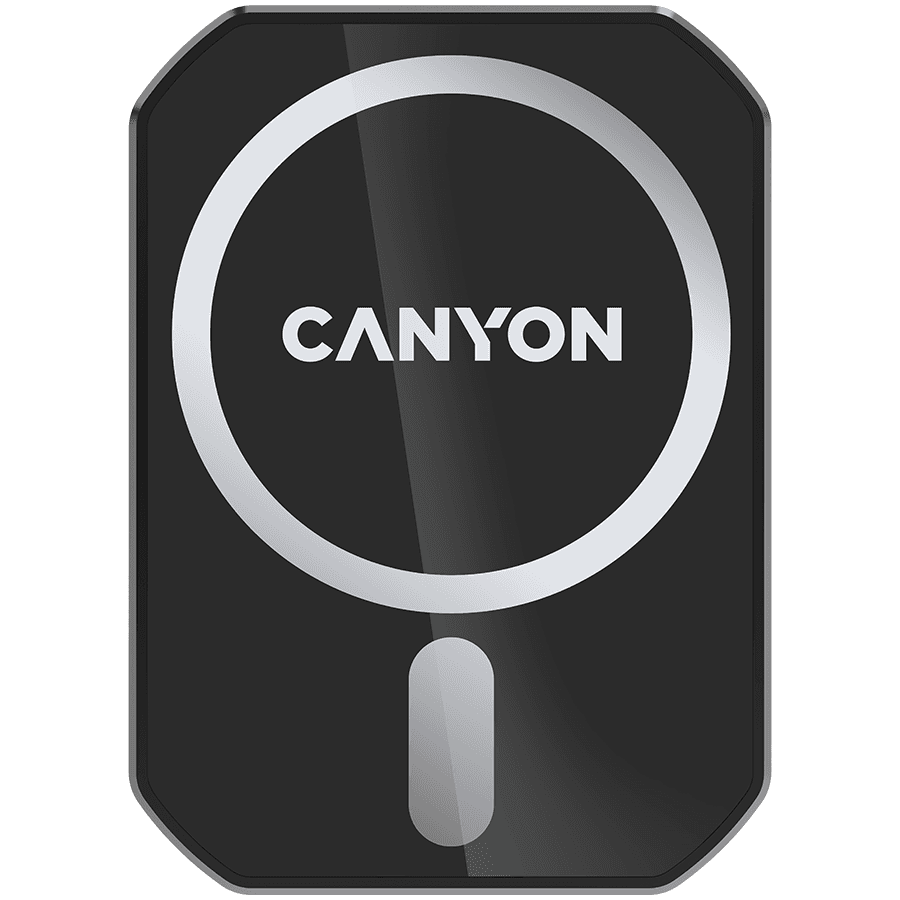 CANYON CH-15, Magnetic car holder and wireless charger, C-15-01, 15W，Input: USB-C: 5V/2A, 9V/3A;Output: 5W, 7.5W, 10W, 15W;83*60*8.15mm,0.147kg,