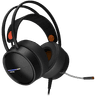CANYON INTERCEPTOR GH-8A, Gaming headset 3.5mm jack plus USB connector for LED backlight, adjustable microphone and volume control, with 2in1 3.5mm adapter, cable 2M, and Orange, 0.36kg image 2