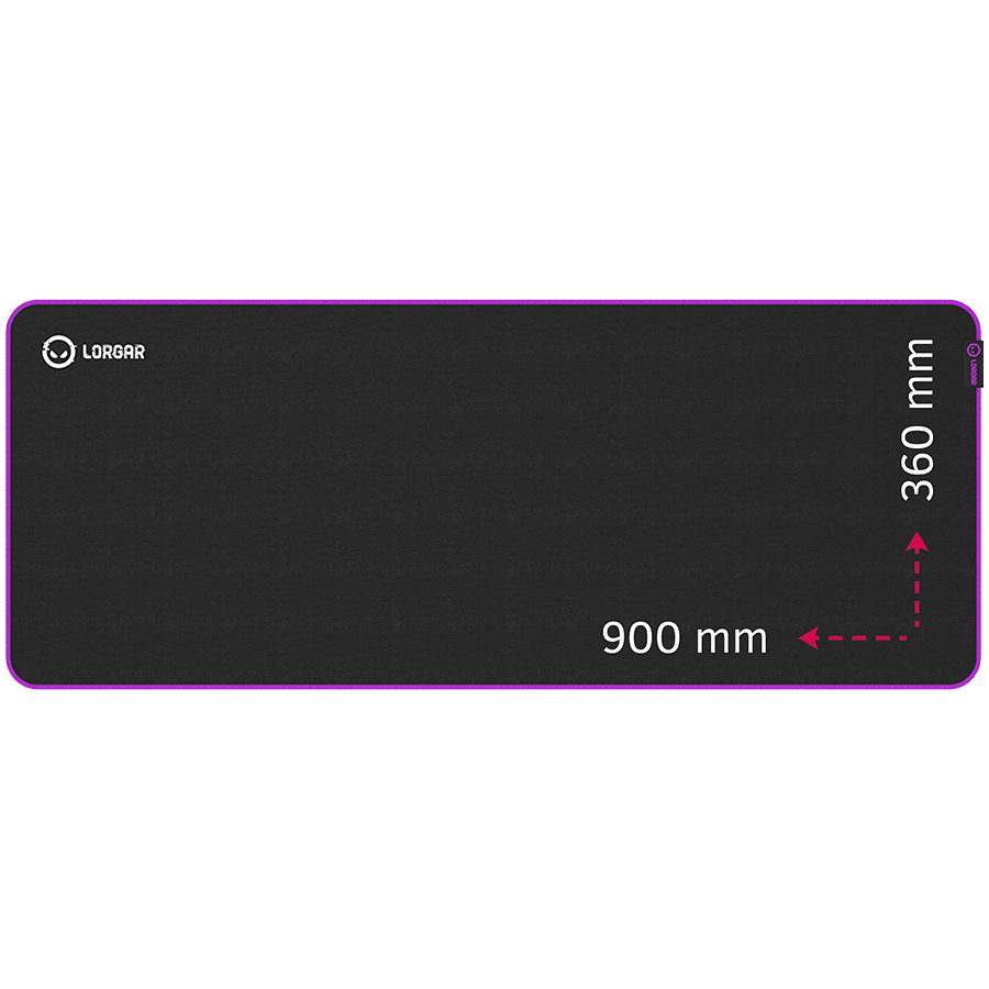 Lorgar Main 319, Gaming mouse pad, High-speed surface, anti-slip rubber base, size: 900mm x 360mm x 3mm, weight 0.6kg