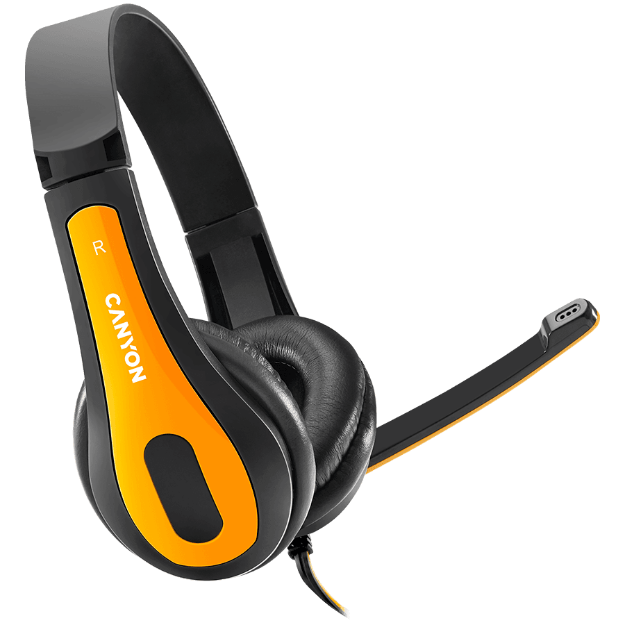 CANYON PC headset HSC-1 PC Mic Flat 2m Yellow