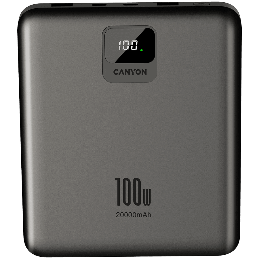 CANYON power bank PB-2008 LED FLAT 20000 mAh PD100W QC3.0 Dark