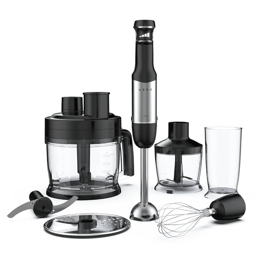 AENO Hand Blender HB3: 1000W, Smooth speed control, 0.5L Chopper, 2L Food processor, Whisk, 0,6L Measuring jar