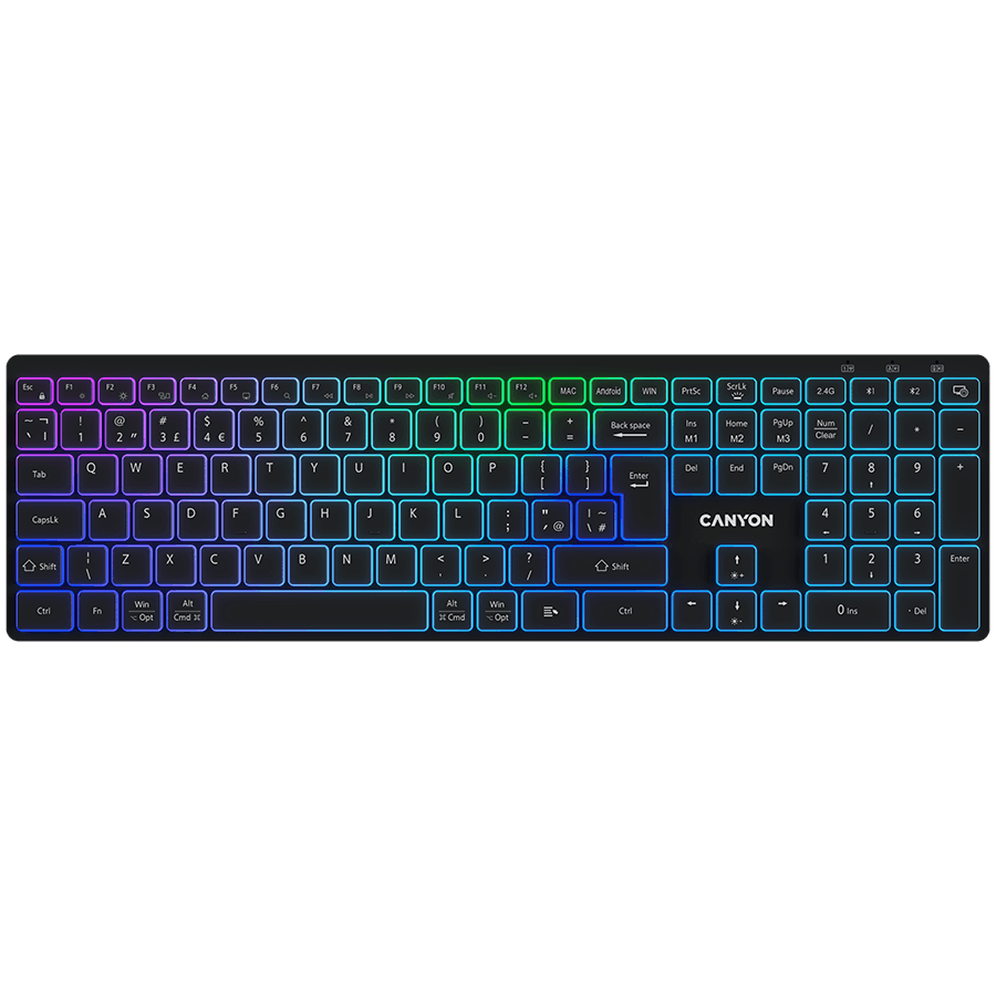 CANYON keyboard HKB-W11 UK/US RGB Dual Mode Wireless