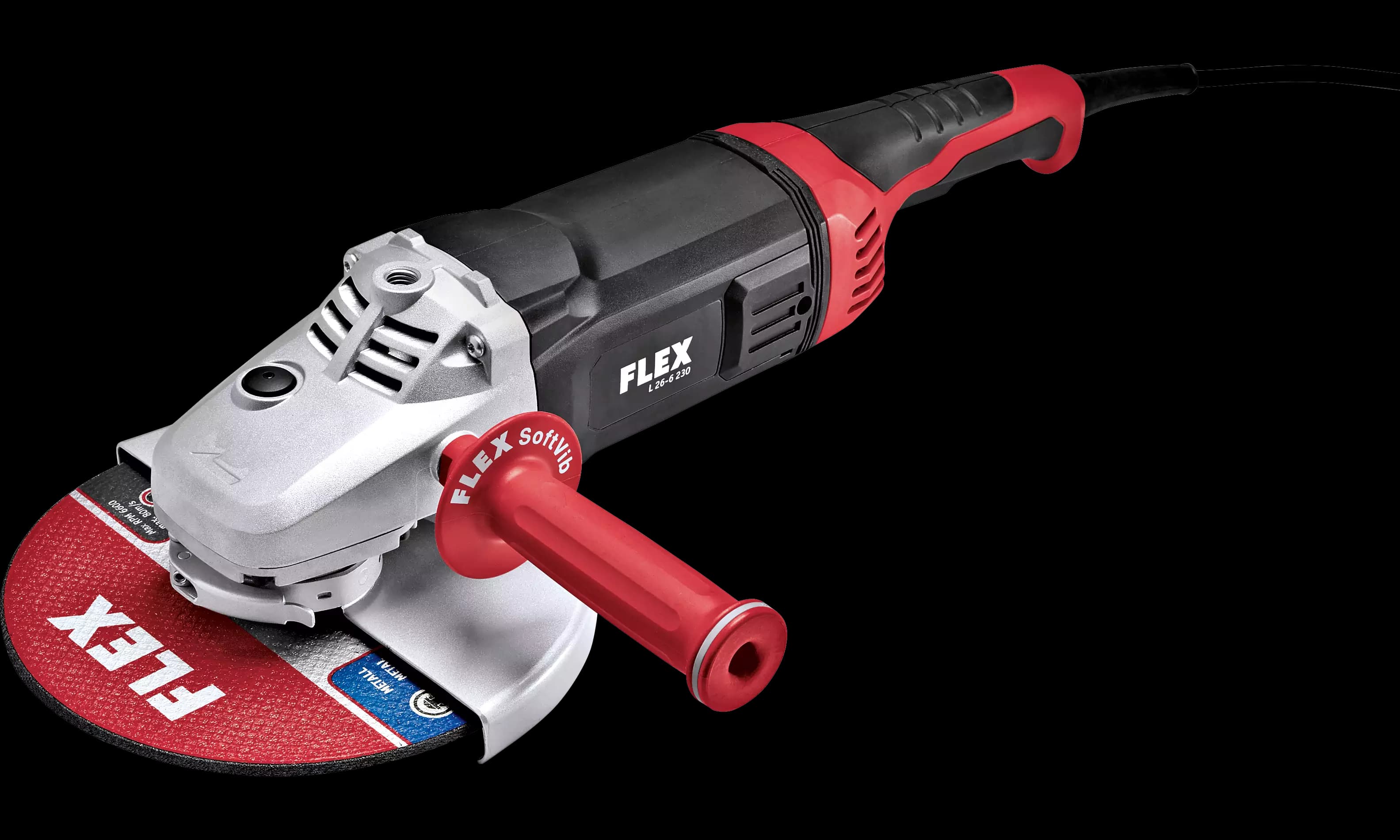L26 6 230 Large Angle grinder, Heavy Duty, soft Start, restart protection, anti-kick back, temperature monitoring overloading protetction, CDC, Rear Handiw rotation, Click release flange