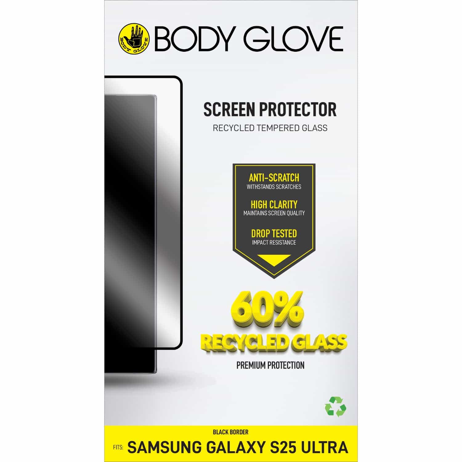 Body Glove Recycled Tempered Glass Screen Protector - Samsung Galaxy S25 Ultra