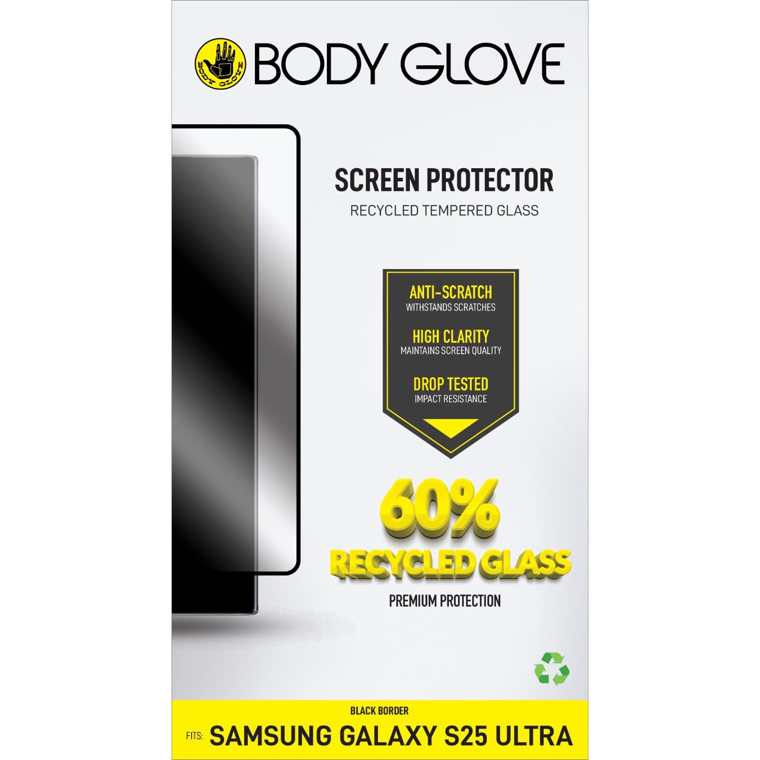 Body Glove Recycled Tempered Glass Screen Protector - Samsung Galaxy S25 Ultra