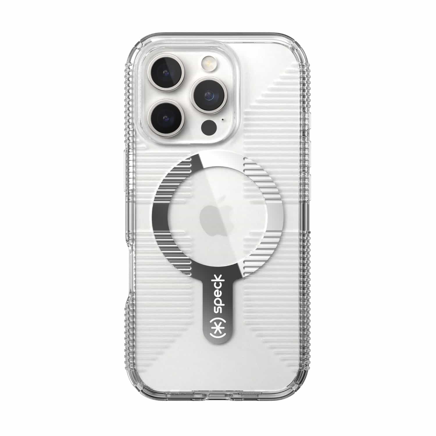Speck Gemshell Grip MagSafe Case - Apple iPhone 16 Pro - Clear & Chrome