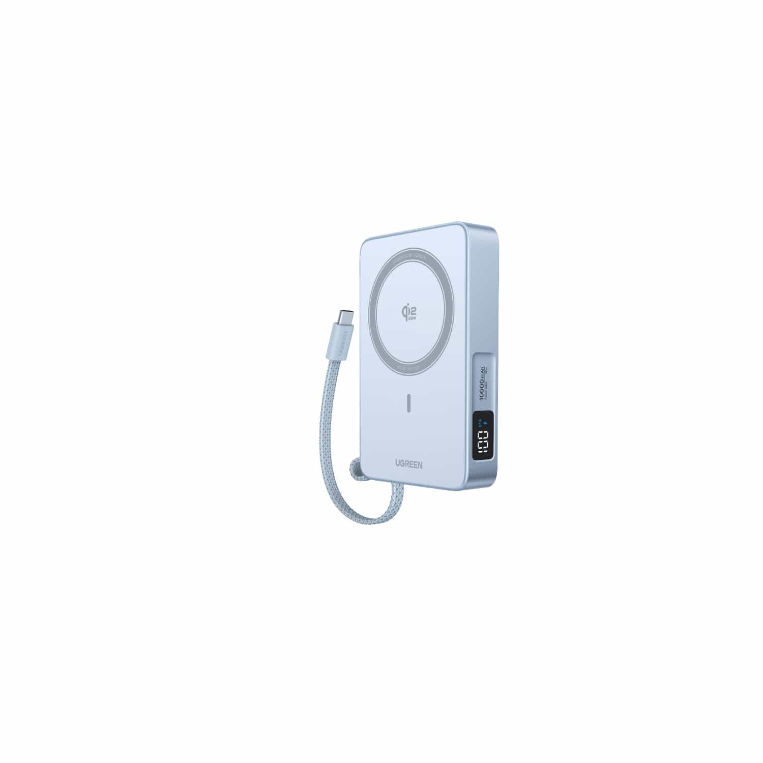 UGREEN Magnetic Wireless Power Bank With Built-in Cable 10000mAh