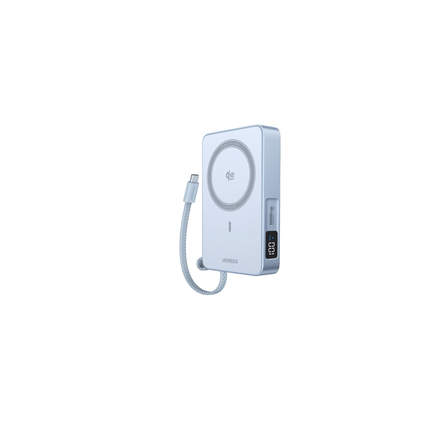 UGREEN Magnetic Wireless Power Bank With Built-in Cable 10000mAh