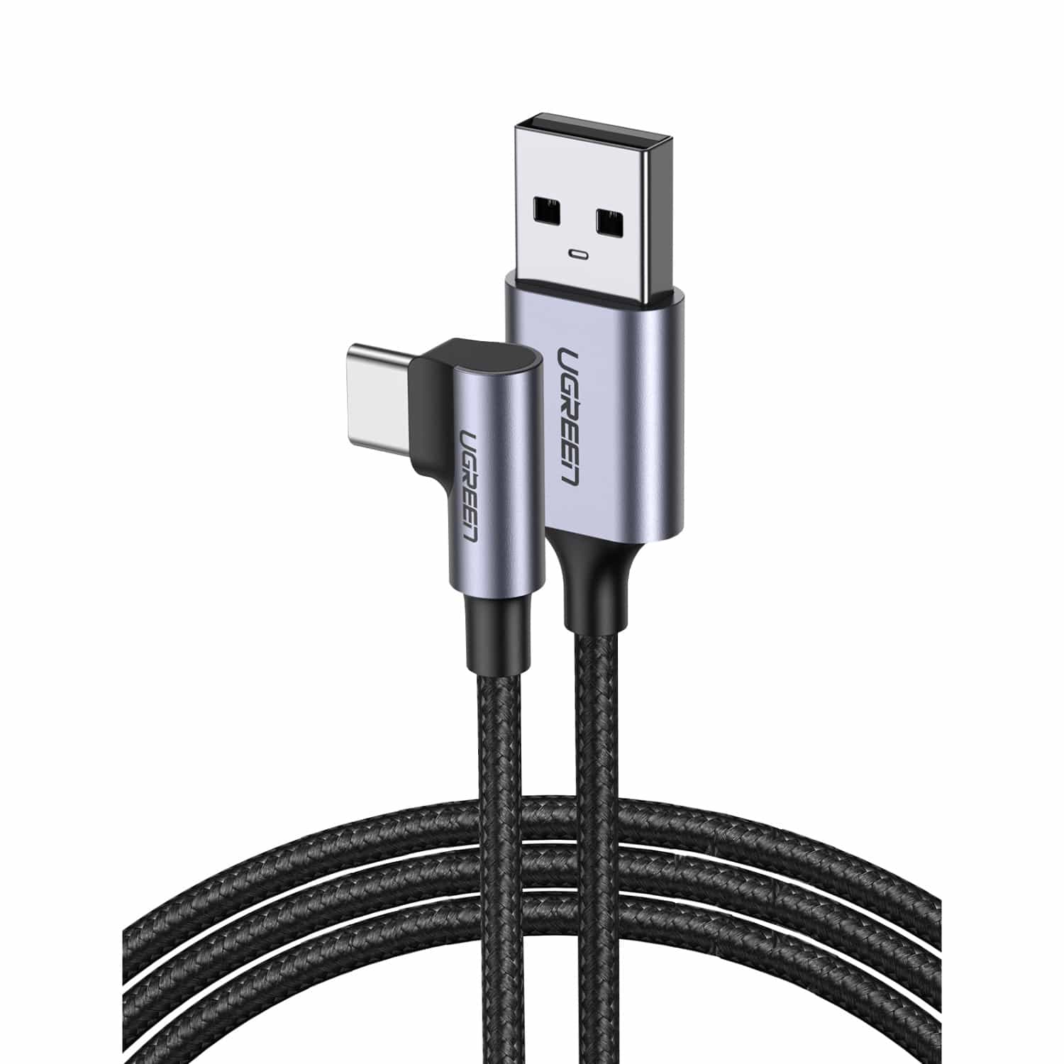 UGREEN USB To Type-C Right Angle Braided Cable - 1 Metre