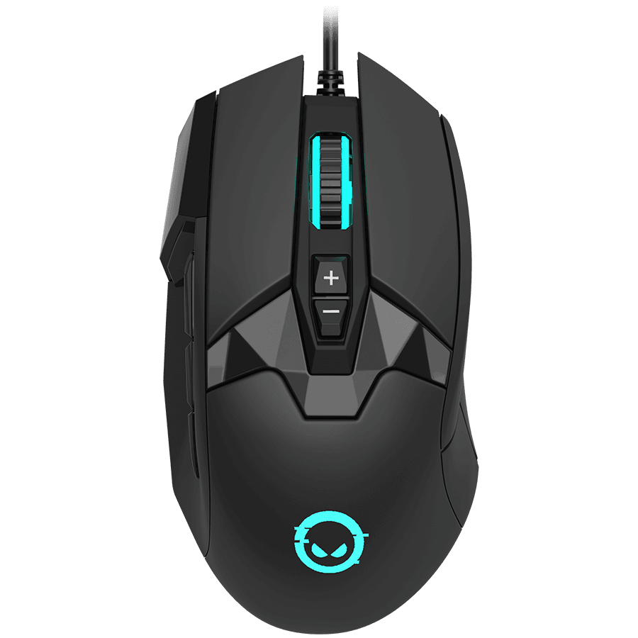 LORGAR Stricter 579, gaming mouse, 9 programmable buttons, Pixart PMW3336 sensor, DPI up to 12 000, 50 million clicks buttons lifespan, 2 switches, built-in display, 1.8m USB soft silicone cable, Matt UV coating with glossy parts and RGB lights with 4 LED flowing modes, size: 131*72*41mm, 0.127kg,