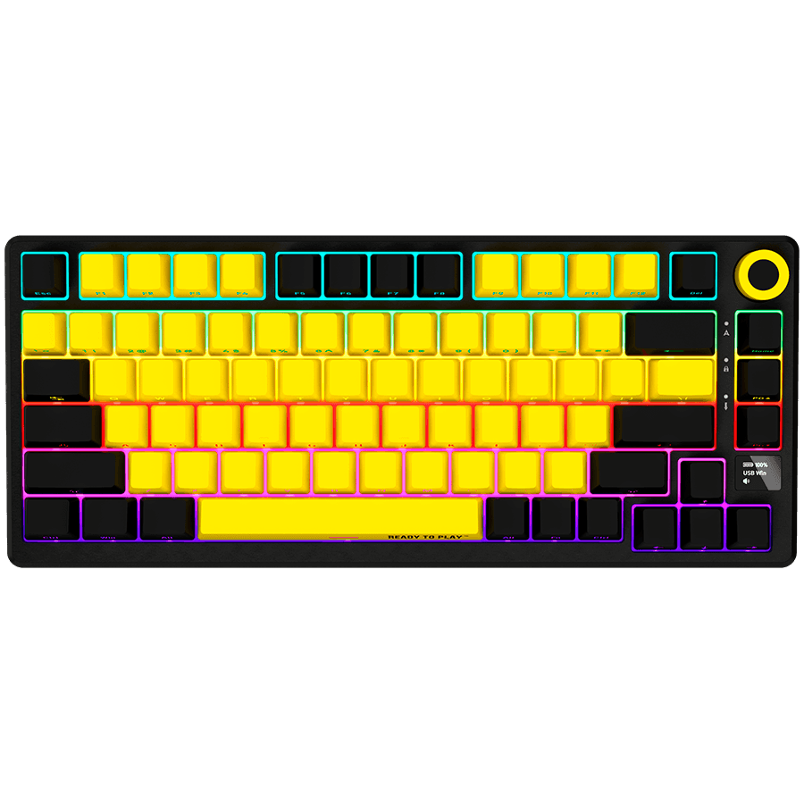 LORGAR KBP7075W, Wireless 75% Mechanical Gaming Keyboard Pro, /yellow, EN layout