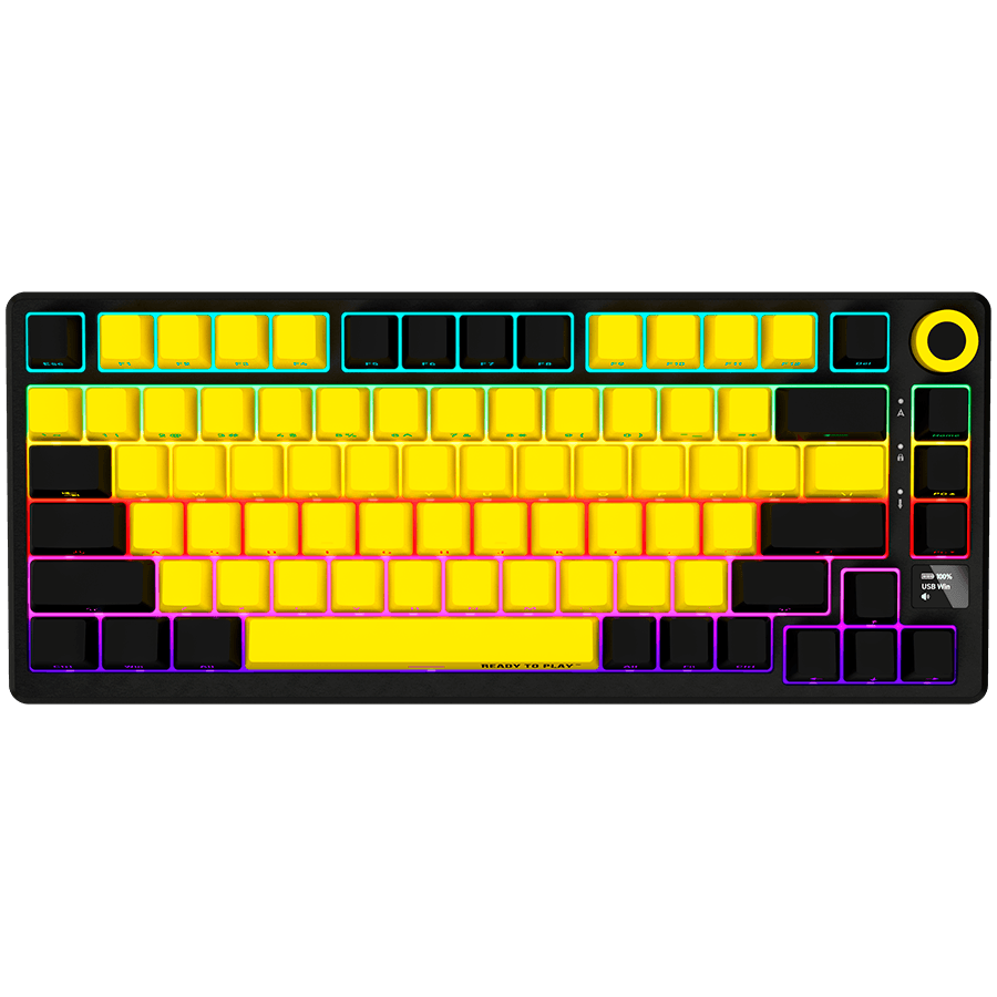 LORGAR KBP7075W, Wireless 75% Mechanical Gaming Keyboard Pro, /yellow, EN layout