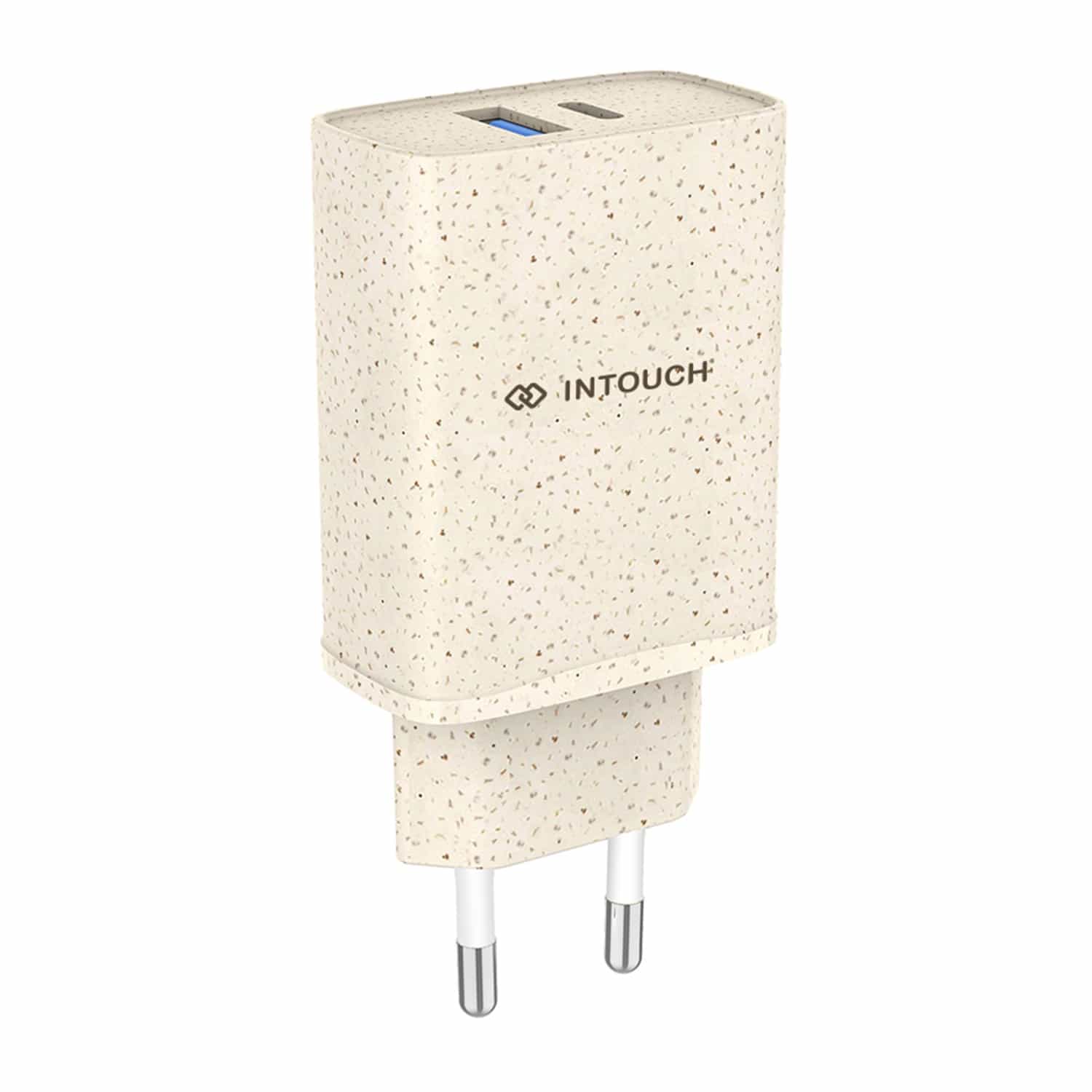 INTOUCH 2 Port PD/USB Eco Wall Charger 20W - Wheat Straw
