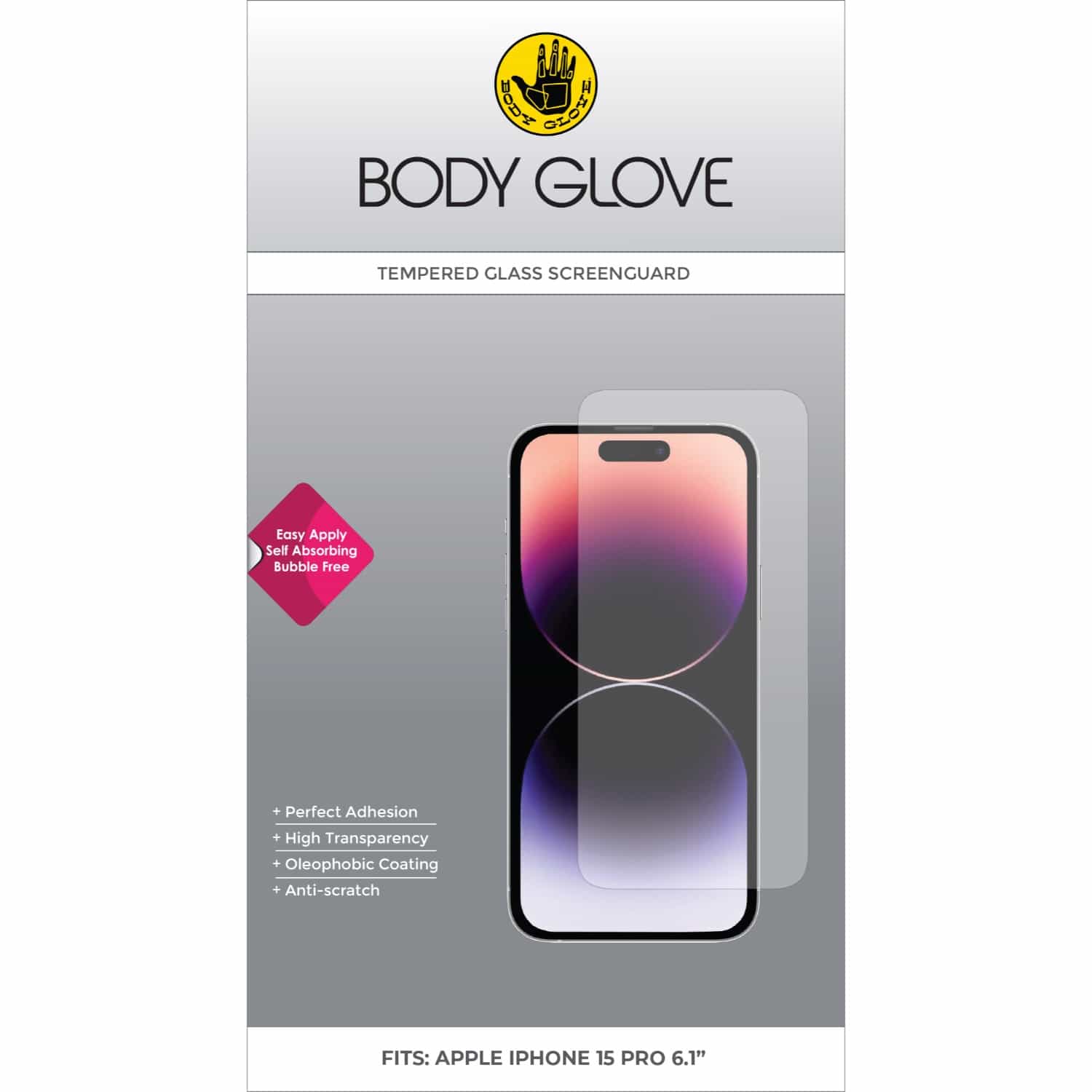 Body Glove Tempered Glass Screen Protector - Apple iPhone 15 Pro