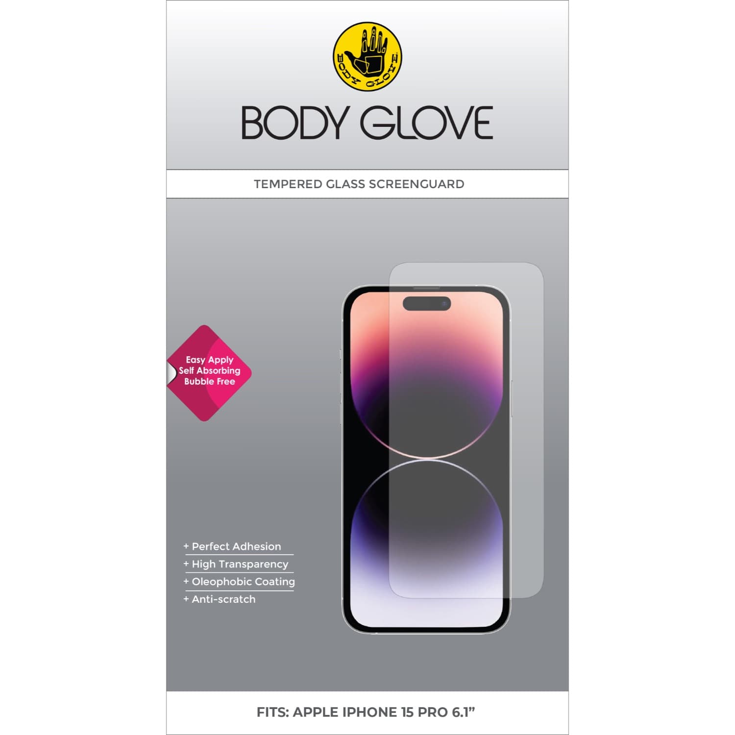 Body Glove Tempered Glass Screen Protector - Apple iPhone 15 Pro