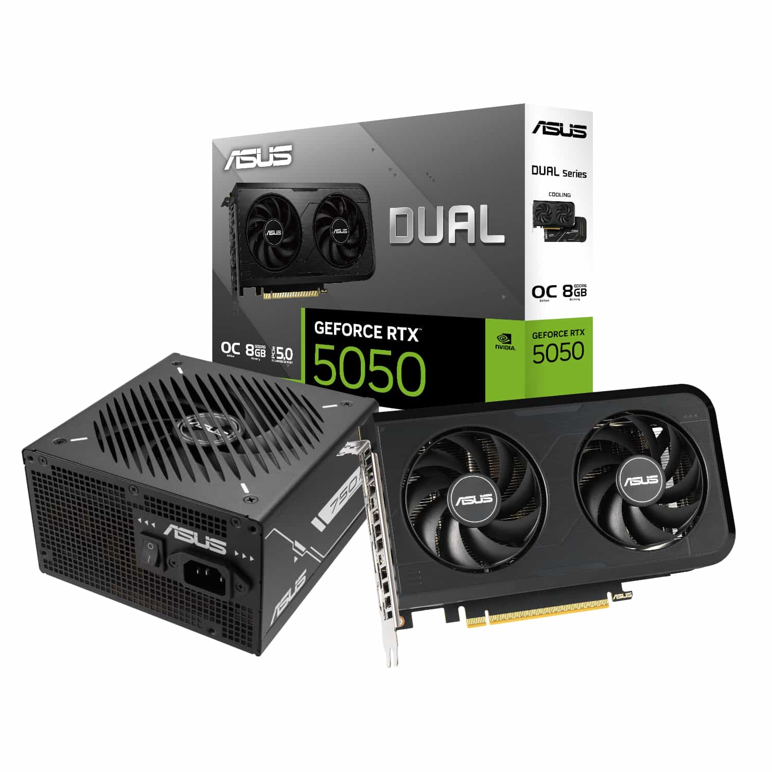 Asus Nvidia GeForce RTX 5050 OC Edition and 750W 80 PLUS Bronze Non-Modular Power Supply Bundle