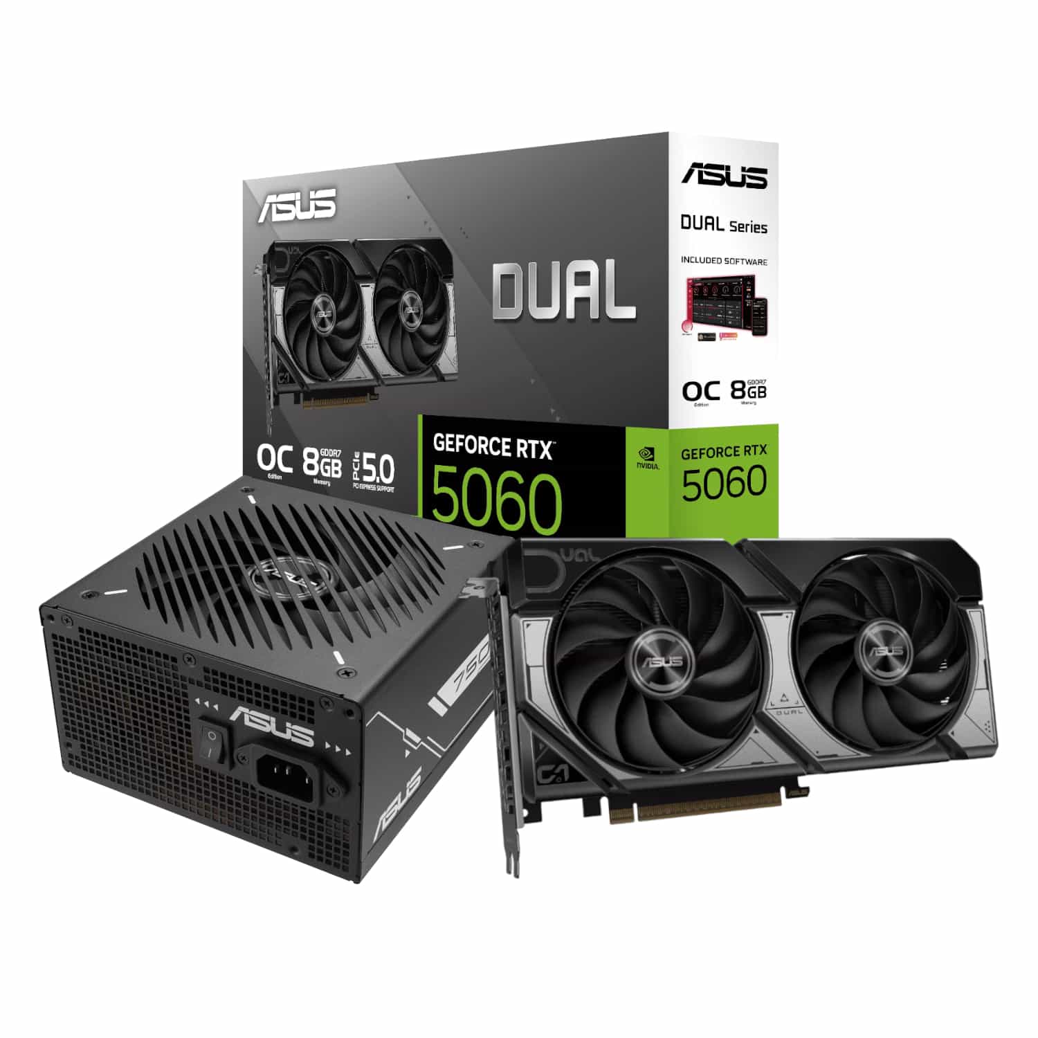 Asus Nvidia GeForce RTX 5060 OC Edition and 750W 80 PLUS Bronze Non-Modular Power Supply Bundle