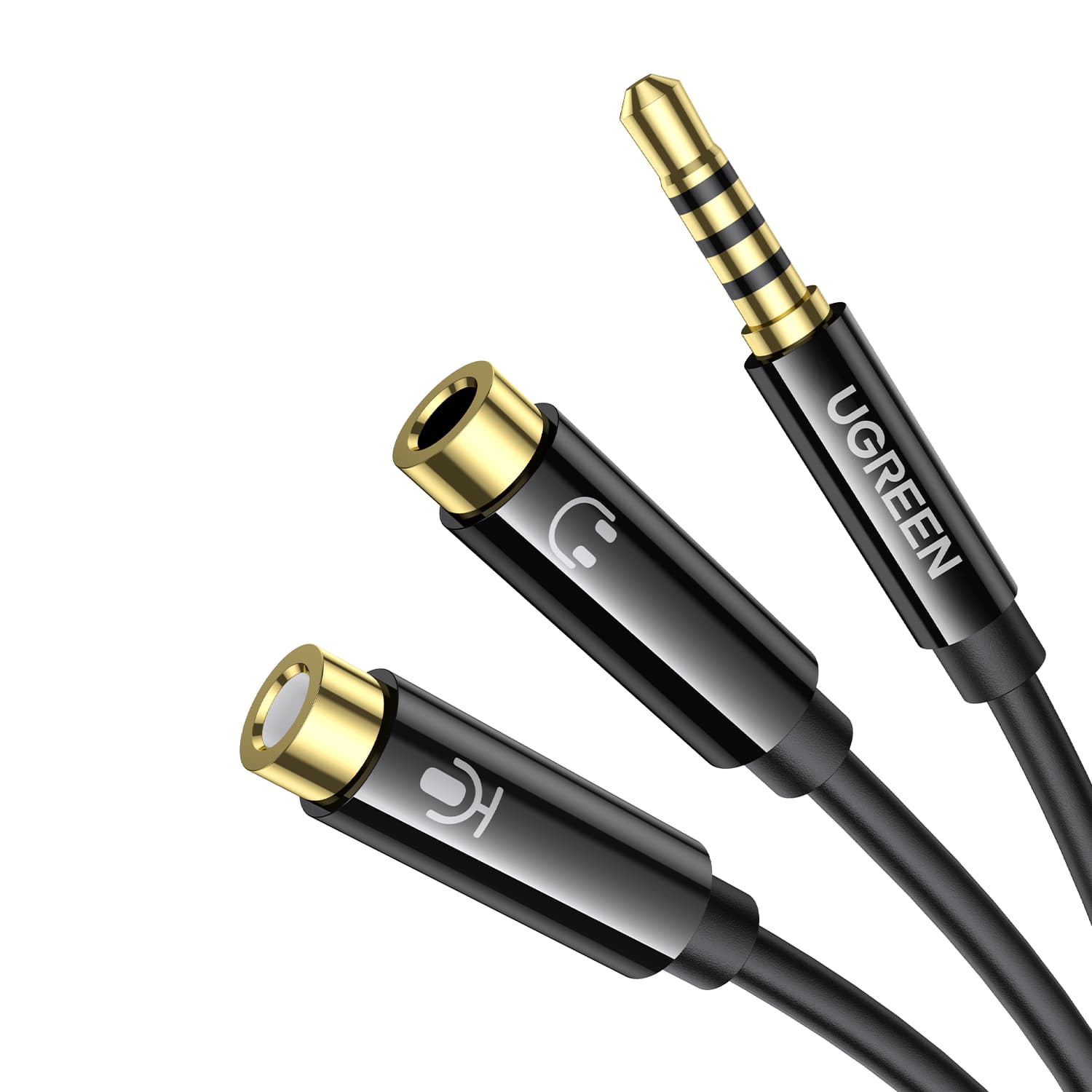 UGREEN AV141 3.5mm Headset Splitter Cable (1x Male to 2x Female) 20cm
