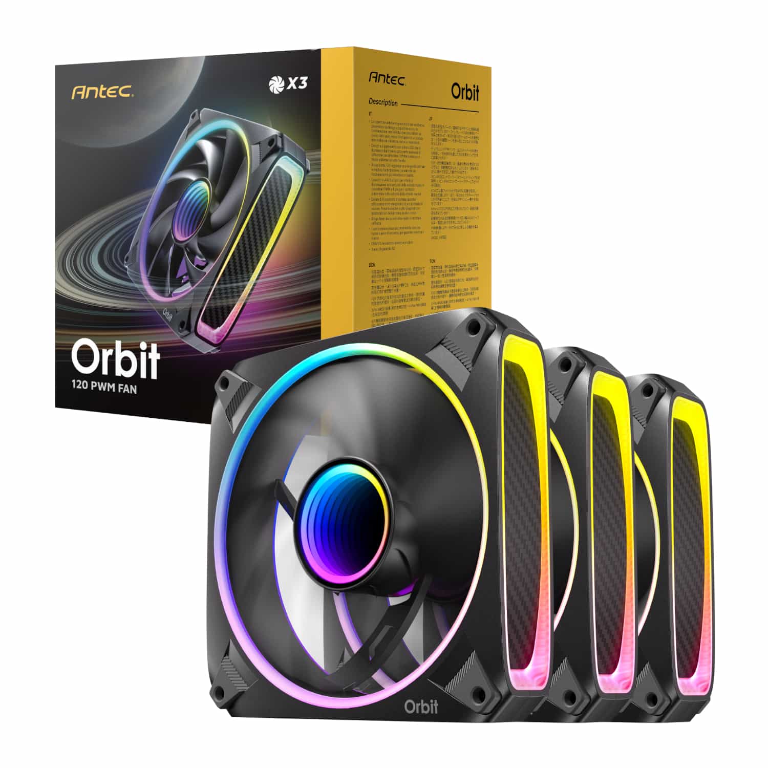 Antec ORBIT PWM 120mm ARGB Fan 3 Pack