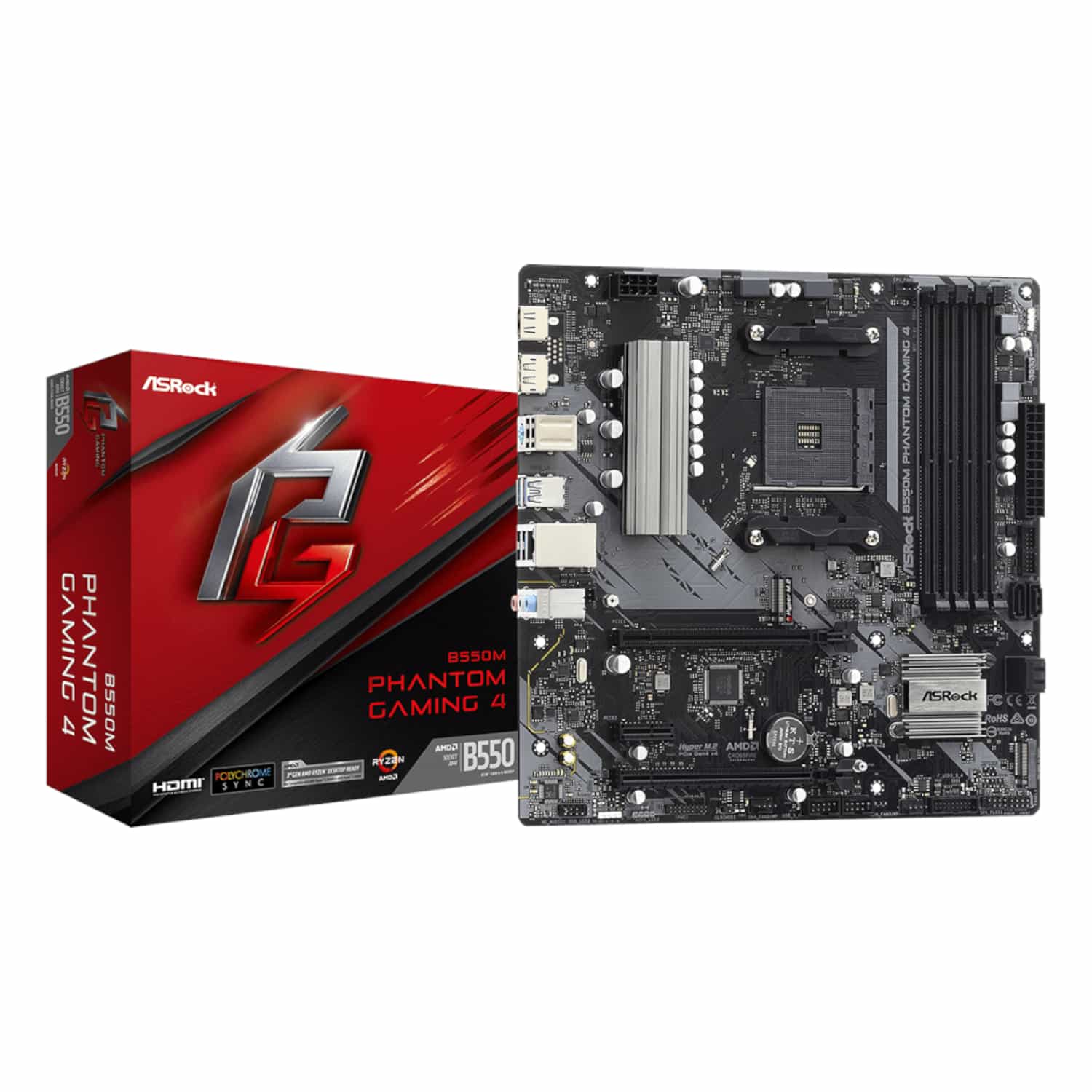 ASRock B550 Phantom Gaming 4 AM4 M-ATX Motherboard