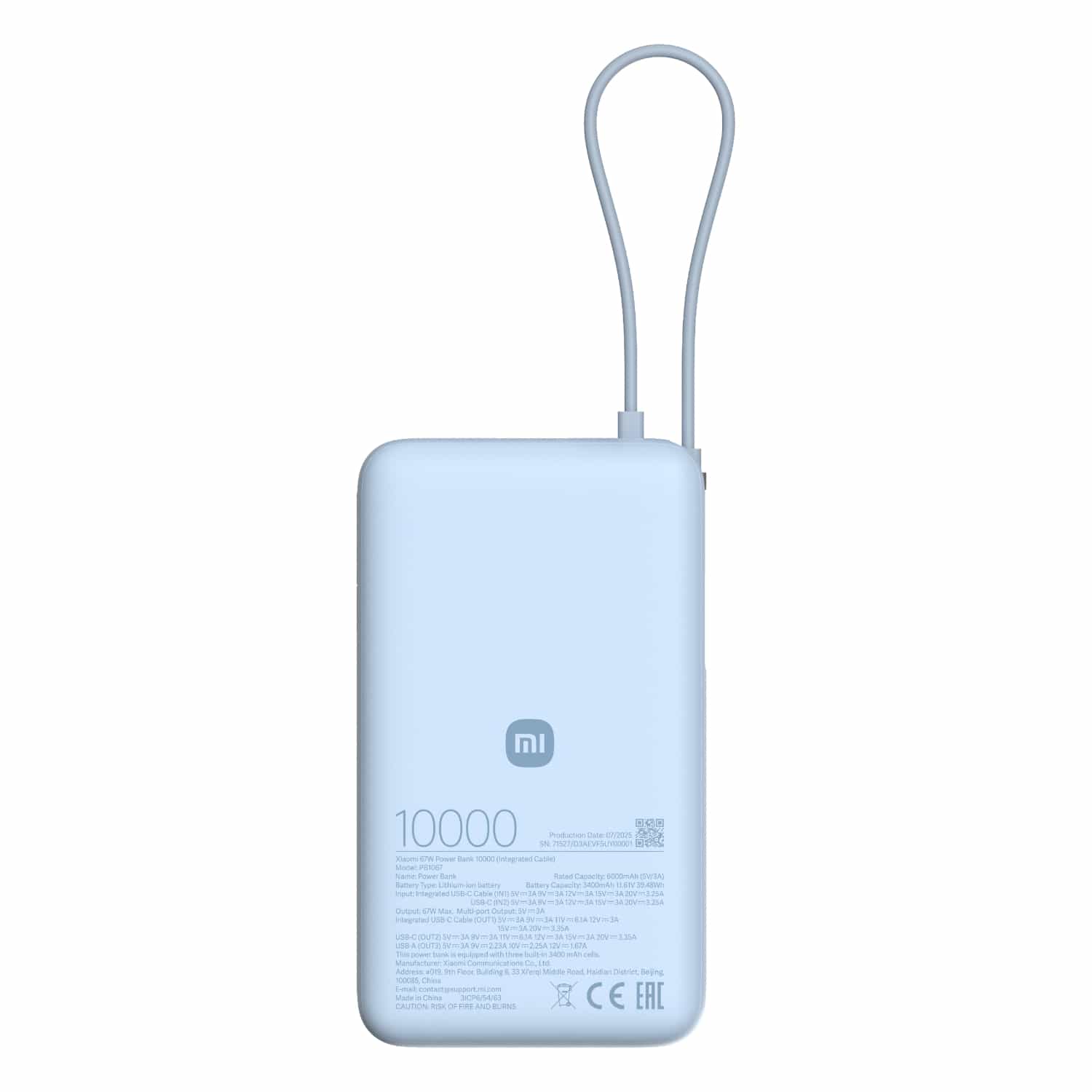 Xiaomi 67W Power Bank 10000mAh (Integrated Cable) - Ice