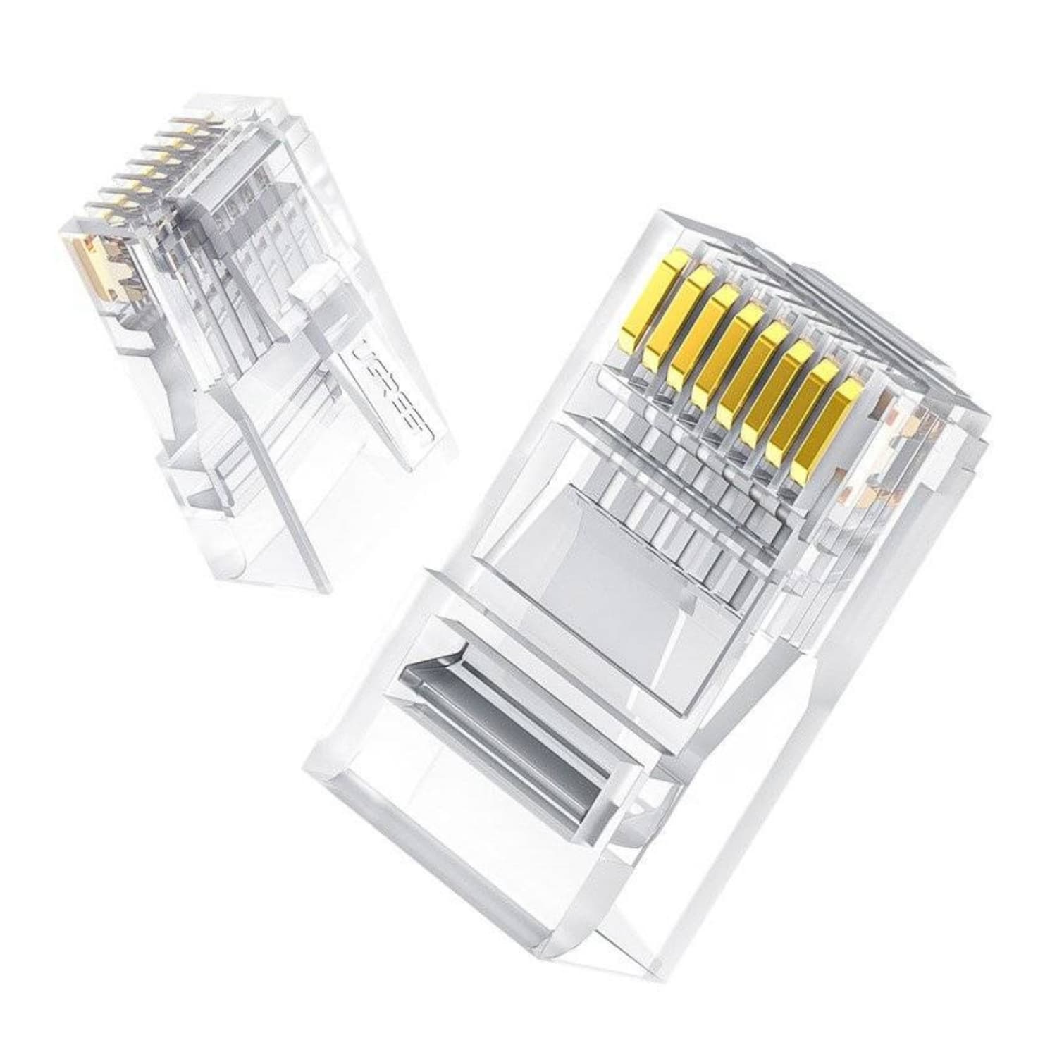 UGREEN Cat6 RJ45 Modular Plugs - Transparent with Contacts (10 Pieces)