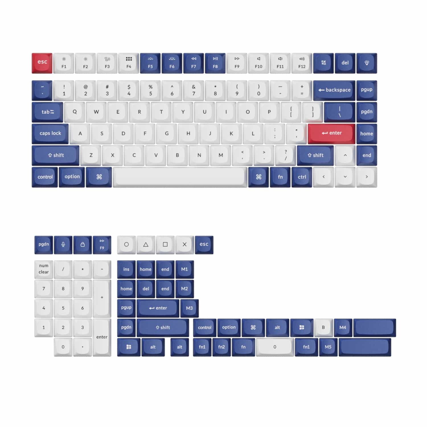 Keychron Double-Shot PBT OSA Keycap Set - Blue and