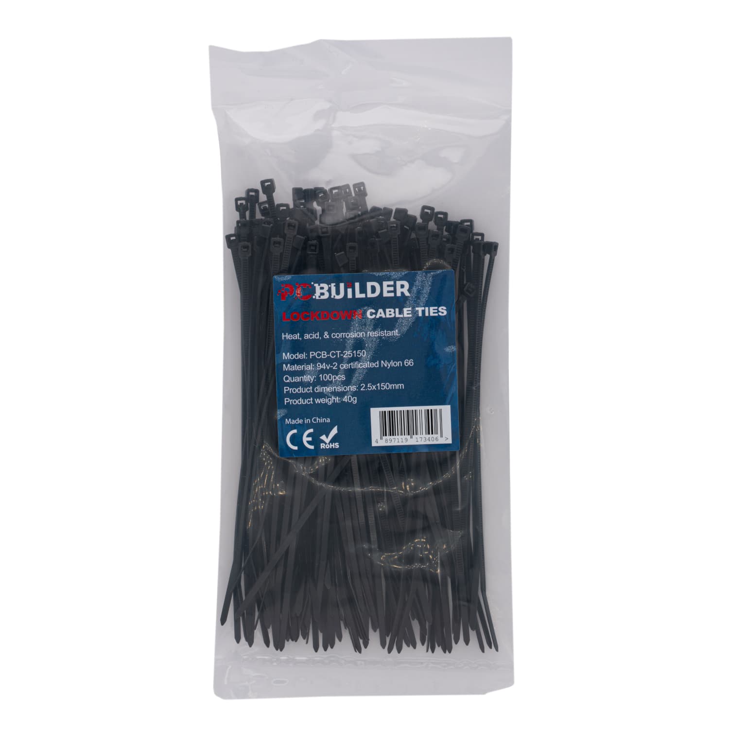 PCBuilder LOCKDOWN 150mm Cable Ties (100 pcs)