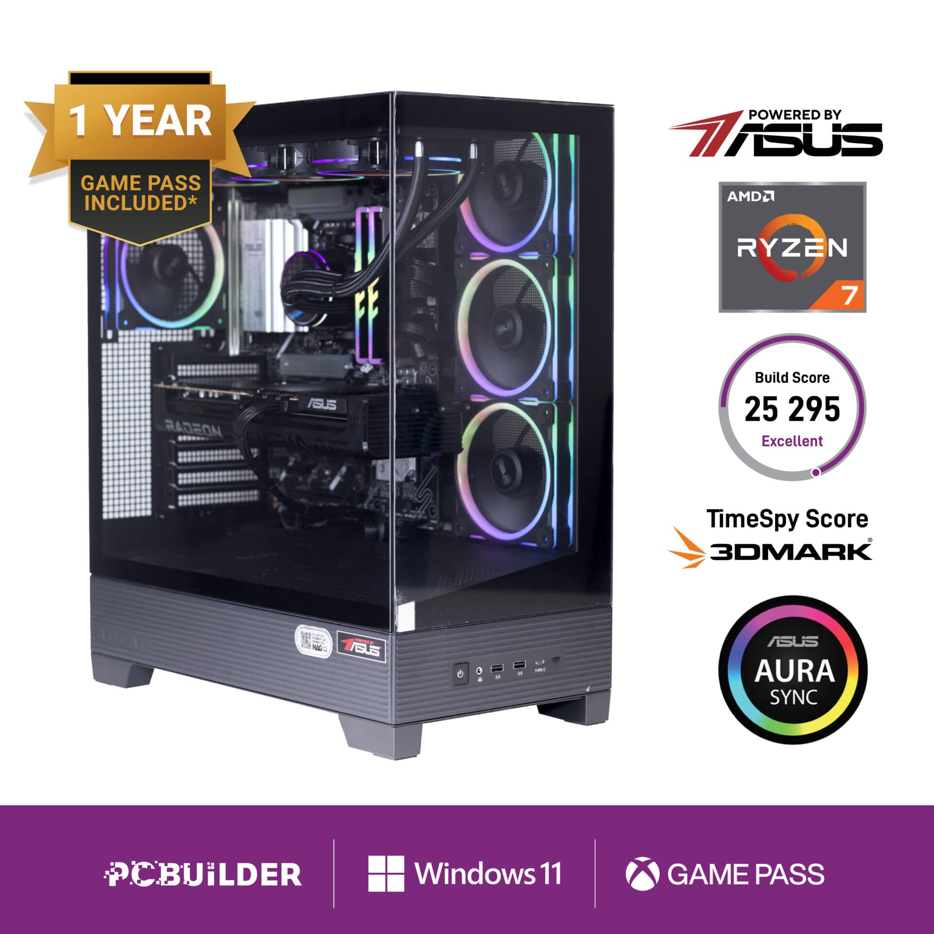 PCBuilder Ryzen 7 7800X3D MAXIMUS Windows 11 Gaming PC