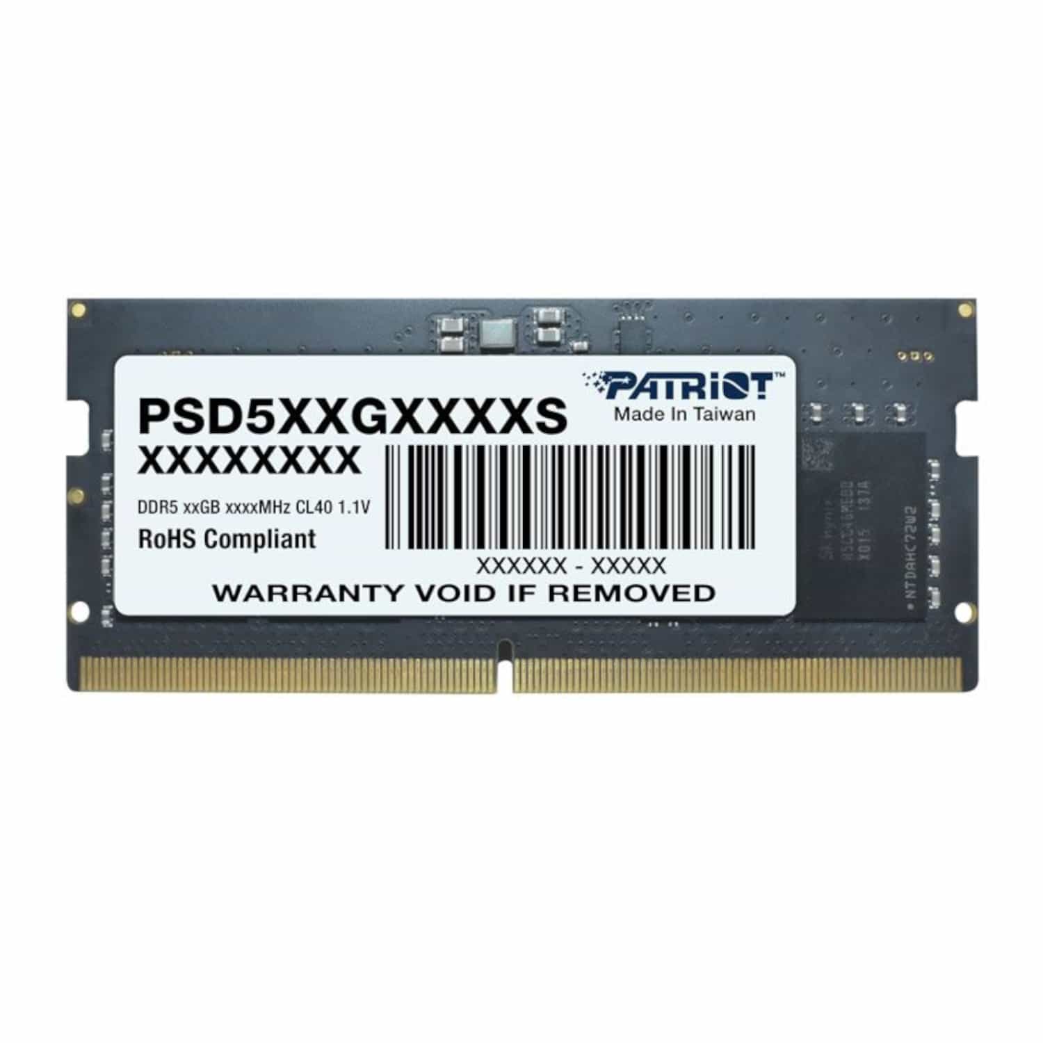 Patriot Signature Line DDR5 4800MHz Single Rank SODIMM Notebook Memory