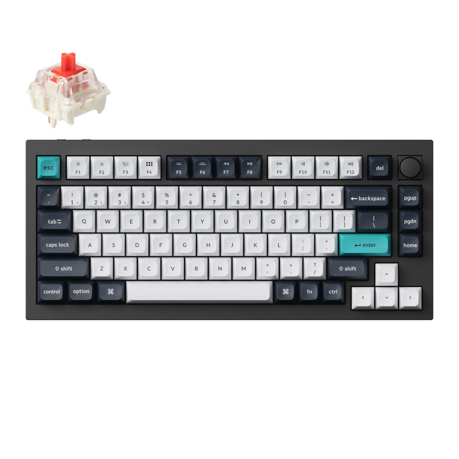 Keychron Q1 Max QMK/VIA RGB Wireless Custom Mechanical Keyboard (Gateron RED Switches)