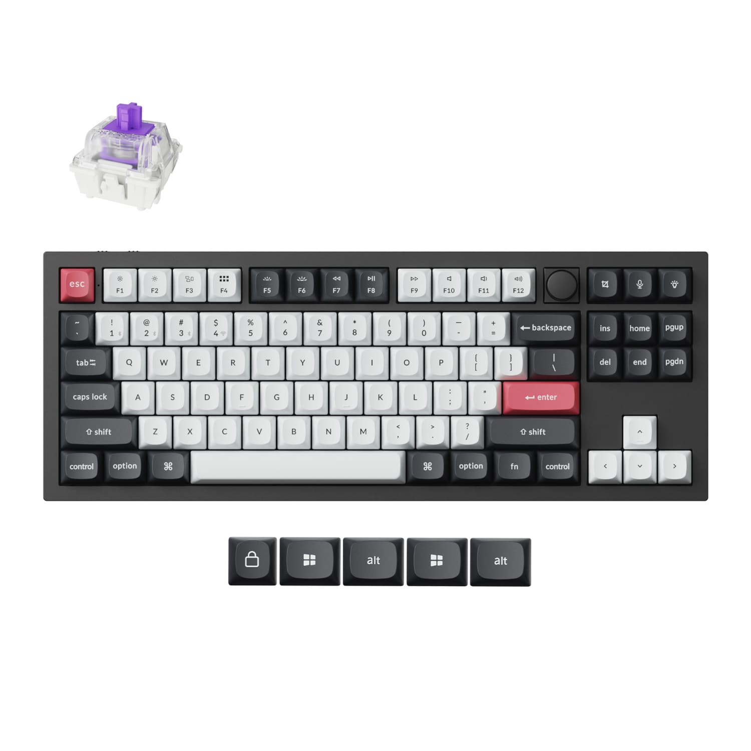 Keychron Q3 HE QMK 80% Wireless Custom Mechanical Keyboard (Nebula Switch) – Carbon