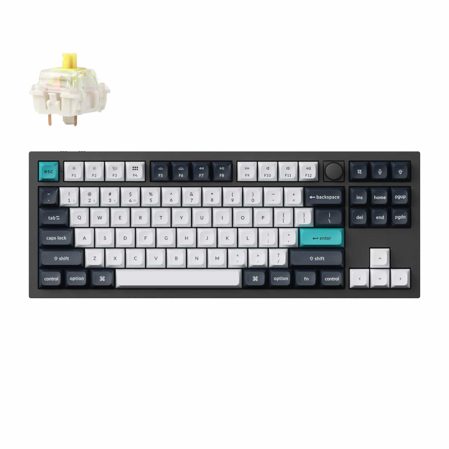 Keychron Q3 Max QMK/VIA 80% Wireless Custom Mechanical Keyboard (Banana Switch) - Carbon