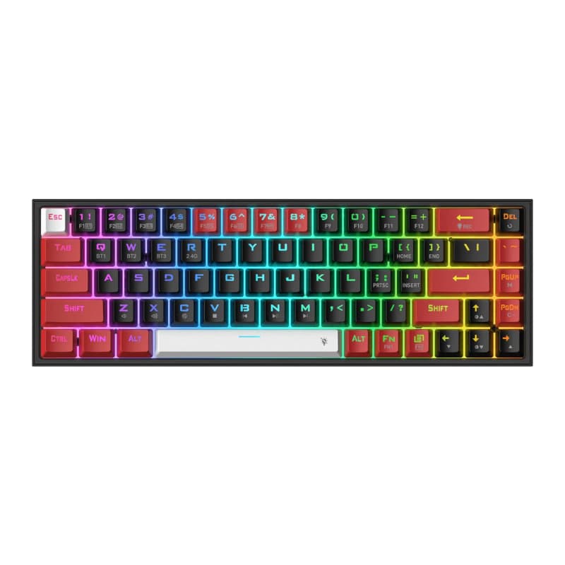 REDRAGON Castor Pro 68Key Wireless Red||White KeyCap Bluetooth RGB Red Switch