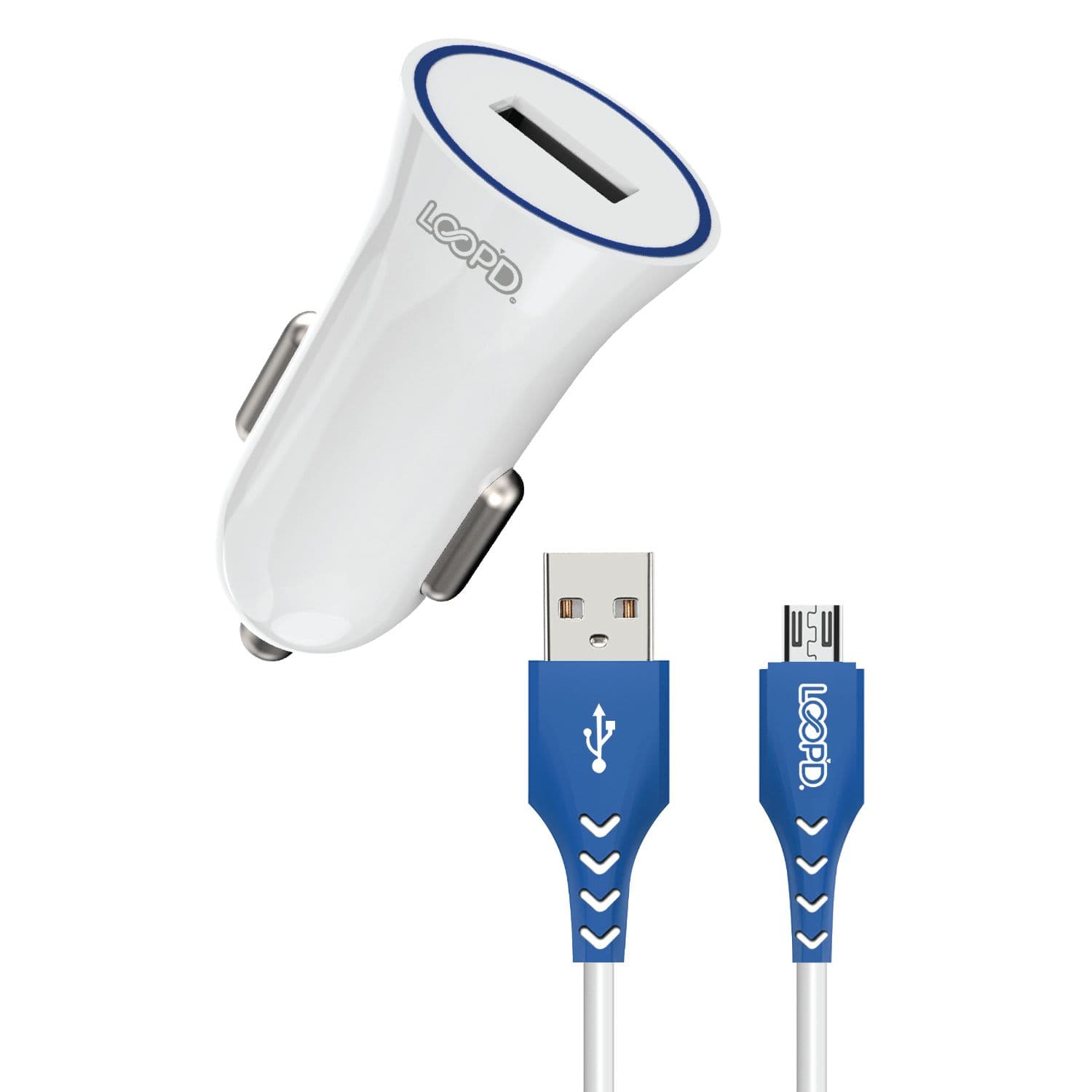 LOOP'D USB Port Car Charger With Micro USB Cable - 10.5W